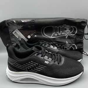 NEW AOV Women's Black Air Walk Mesh Sneakers with White Soles